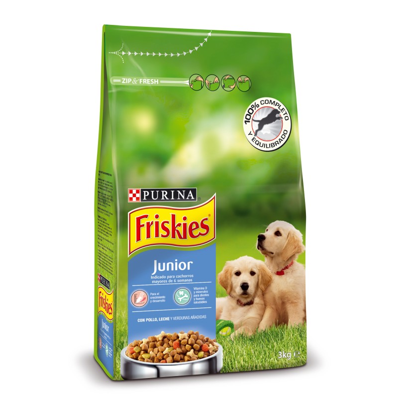 FRISKIES Junior con Pollo, Leche y Verduras añadidas