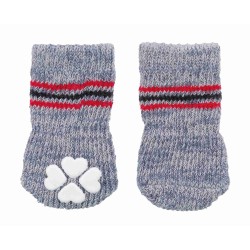 2 Calcetines Perro, Antideslizante, XXSXS, gris