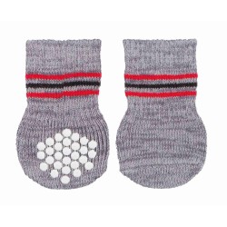 2 Calcetines Perro, Antideslizante, M-L, Gris