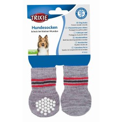 2 Calcetines Perro, Antideslizantes, LXL, Gris